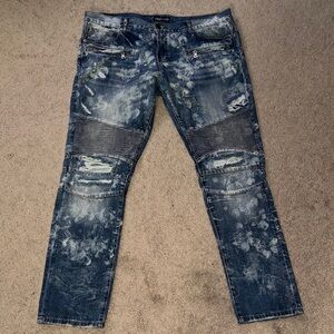 Embellish Men's Distressed Blue Skinny Jeans